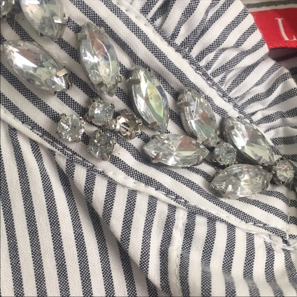 Jeweled Collar Button Down Shirt - Picture 4 of 4